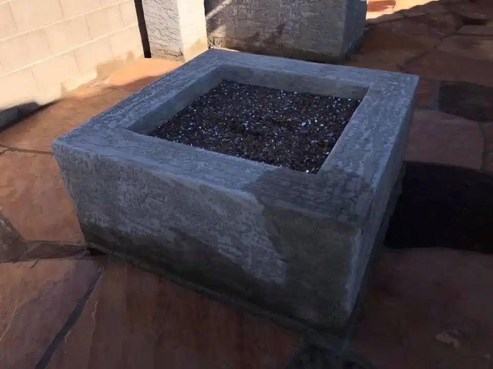 Backyard Fireplace Closeup